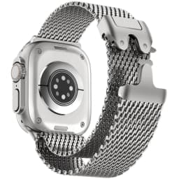 Titanium Band for Apple Watch Ultra 3 4 49mm 44 45 46mm 40 41 Series 12 10 Natural Milanese Loop IWatch Secure Parachute Buckle