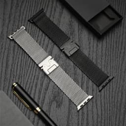 Titanium Band for Apple Watch Ultra 3 4 49mm 44 45 46mm 40 41 Series 12 10 Natural Milanese Loop IWatch Secure Parachute Buckle