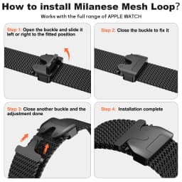 Titanium Band for Apple Watch Ultra 3 4 49mm 44 45 46mm 40 41 Series 12 10 Natural Milanese Loop IWatch Secure Parachute Buckle