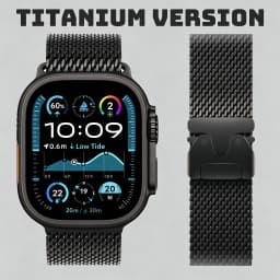 Titanium Band for Apple Watch Ultra 3 4 49mm 44 45 46mm 40 41 Series 12 10 Natural Milanese Loop IWatch Secure Parachute Buckle
