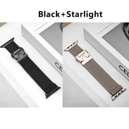 Titanium Band for Apple Watch Ultra 3 4 49mm 44 45 46mm 40 41 Series 12 10 Natural Milanese Loop IWatch Secure Parachute Buckle