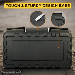 WINHUNT Heavy-Duty Tool Bag with Wide Mouth & Molded Bottom - Adjustable Shoulder Strap, Durable Polyester, Yellow/Black