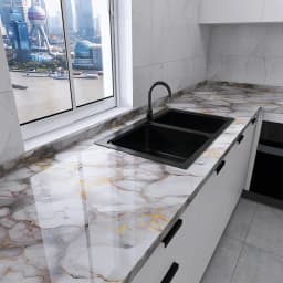 Tile Stickers Waterproof and Oil-proof Kitchen High Temperature Resistant Renovation Self-adhesive Cabinet Countertop Wallpaper