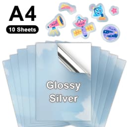100% Transparent Printable Vinyl Sticker Paper Self-adhesive 10 Sheets A4 Glossy White Copy Paper DIY Labels for Inkjet Printer