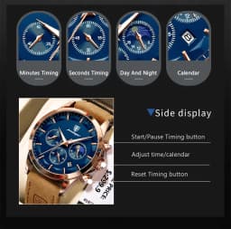 POEDAGAR Sports Luxury Men Quartz Watch Waterproof Chronograph Luminous Date Man Wristwatch Business Leather Men's Watches Clock