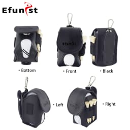 Golf Small Waist Bag Efunist Magnetic Closing Pu Golf Ball Storage Bag With 3 Pcs 54 MmTees And Portable Clip Hold Double Balls