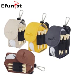 Golf Small Waist Bag Efunist Magnetic Closing Pu Golf Ball Storage Bag With 3 Pcs 54 MmTees And Portable Clip Hold Double Balls
