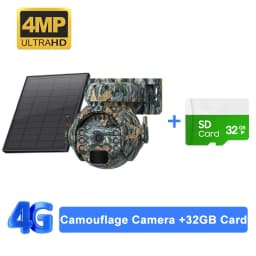 SHIWOJIA 12X ZOOM 4K 8MP Solar Camera Dual lens 4G 360° View Camouflage Color Outdoor Hunting Camera 7800mAh Battery Ubox app