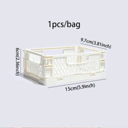 Mr. Paper, Mini Folding Plastic Storage Box, Office Desktop Tape Stationery Cosmetics Storage and Organizing Frame