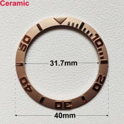 40mm * 31.7mm Ceramic Watch Tilt Bezel Insert Fit 42mm to 44mm Diving GMT Yacht Sea Dweller Watch Cases Watch Ring Accessories