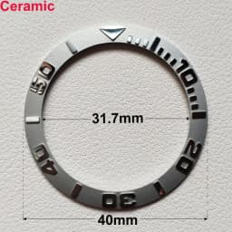 40mm * 31.7mm Ceramic Watch Tilt Bezel Insert Fit 42mm to 44mm Diving GMT Yacht Sea Dweller Watch Cases Watch Ring Accessories