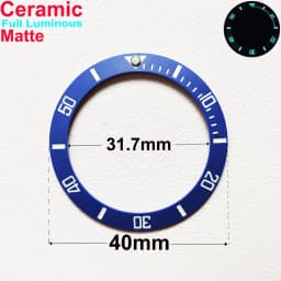 40mm * 31.7mm Ceramic Watch Tilt Bezel Insert Fit 42mm to 44mm Diving GMT Yacht Sea Dweller Watch Cases Watch Ring Accessories