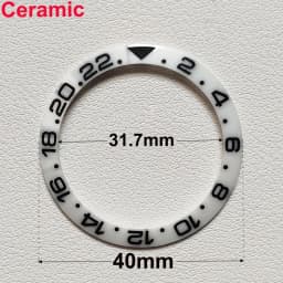 40mm * 31.7mm Ceramic Watch Tilt Bezel Insert Fit 42mm to 44mm Diving GMT Yacht Sea Dweller Watch Cases Watch Ring Accessories
