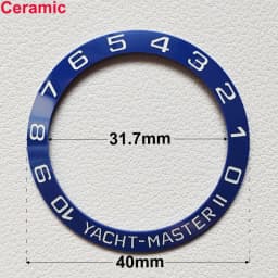 40mm * 31.7mm Ceramic Watch Tilt Bezel Insert Fit 42mm to 44mm Diving GMT Yacht Sea Dweller Watch Cases Watch Ring Accessories