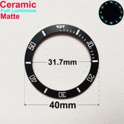 40mm * 31.7mm Ceramic Watch Tilt Bezel Insert Fit 42mm to 44mm Diving GMT Yacht Sea Dweller Watch Cases Watch Ring Accessories