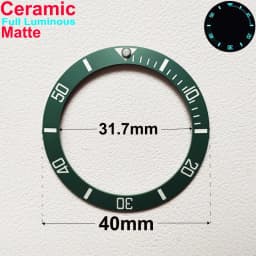40mm * 31.7mm Ceramic Watch Tilt Bezel Insert Fit 42mm to 44mm Diving GMT Yacht Sea Dweller Watch Cases Watch Ring Accessories