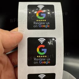 NFC Google Review Stickers 504Bytes RFID NFC215 Chip 13.56MHz Programmable Review us on Google Sticker 30mm Waterproof NFC Tags