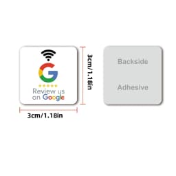 NFC Google Review Stickers 504Bytes RFID NFC215 Chip 13.56MHz Programmable Review us on Google Sticker 30mm Waterproof NFC Tags
