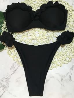 Sexy Ruffled Frilled Bra Cup Bikini 2026 Women Bandeau Swimsuit Female Swimwear Two Pieces Bikini Set Push Up Bathing Suit Swim