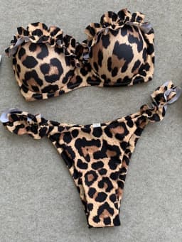 Sexy Ruffled Frilled Bra Cup Bikini 2026 Women Bandeau Swimsuit Female Swimwear Two Pieces Bikini Set Push Up Bathing Suit Swim