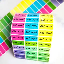120pcs 30x13mm Hebrew Names Stickers Children Labels Water Proof Decals Multi Color Labels Tags Gold Laser Paper Any Language