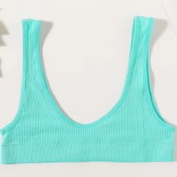 Ribbed Seamless U-Back Bralette Women's Tube Top Bra Wire Free Plunge Underwear Sexy Lingerie Small Cup Intimates M-XL