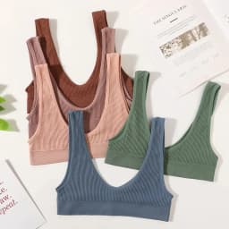 Ribbed Seamless U-Back Bralette Women's Tube Top Bra Wire Free Plunge Underwear Sexy Lingerie Small Cup Intimates M-XL