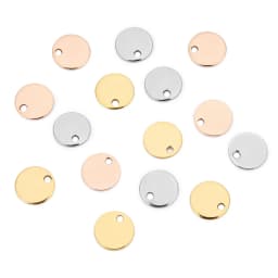 50Pcs/Lot Stainless Steel 6mm 8mm 10mm 12mm Blank Tags DIY For Jewelry Making Round Charms Pendant Wholesale