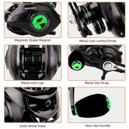 Fishing Baitcasting Reel All Metal Spool 18+1BB 10kg/22LB Max Drag Speed Ratio 7.2:1 Magnetic Metal Casting Pesca Fishing Reels