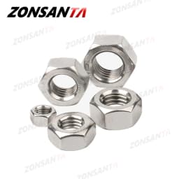 ZONSANTA Metric 304 Stainless Steel Hex Hexagon Nut DIN934 M1 M1.2 M1.4 M1.6 M2 M2.5 M3 M4 M5 M6 M8 M10 M12 M16 M20 Screw Nuts