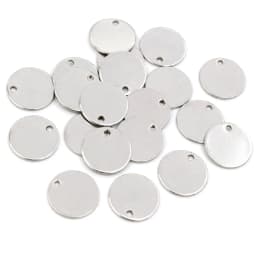 6 -25mm 30pcs Round Charms 316 Stainless Steel Gold Plated Round One Hole Charm DIY Necklace Pendant Jewelry Finding