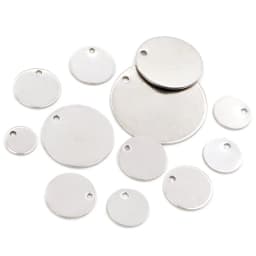 6 -25mm 30pcs Round Charms 316 Stainless Steel Gold Plated Round One Hole Charm DIY Necklace Pendant Jewelry Finding