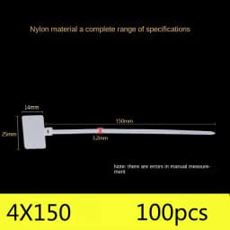 100Pcs Zip Ties Write Wire Power Cable Label Mark Tag Nylon Self-Locking Tie Network Cable Marker Cord Wire Strap Zip