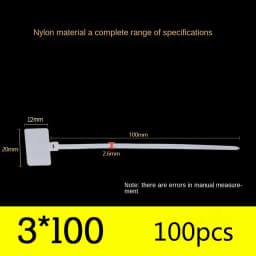 100Pcs Zip Ties Write Wire Power Cable Label Mark Tag Nylon Self-Locking Tie Network Cable Marker Cord Wire Strap Zip