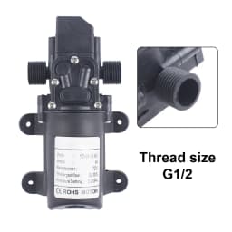 DC 12V 130PSI 6L/Min Water High Pressure Diaphragm Self Priming Pump 70W 72W with EU plug power supply 6A pipe 1/2