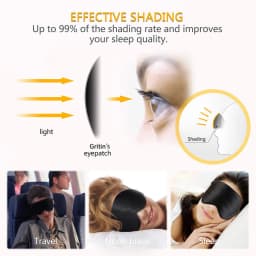 Ultra Soft Skin Friendly Sleep Mask Pure Natural Silk Fabric and Cotton Filled Sleeping Eye Mask with Adjustable Strap