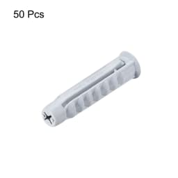 uxcell 50pcs 8mmX40mm Plastic Expansion Pipe Column Concrete Anchor Wall Plug Gray for Home Garden DIY Application