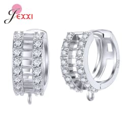 Korean Style Various Models Crystal Earring Findings Genuine 925 Sterling Silver Earring Findings Jewelry Accessories For DIY