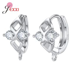 Korean Style Various Models Crystal Earring Findings Genuine 925 Sterling Silver Earring Findings Jewelry Accessories For DIY