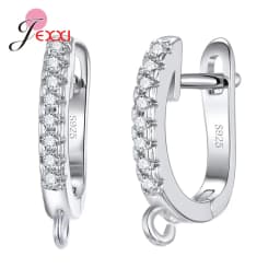 Korean Style Various Models Crystal Earring Findings Genuine 925 Sterling Silver Earring Findings Jewelry Accessories For DIY