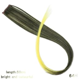 All Long Straight Color Hair Piece Hair Extensions Clip In Highlight Rainbow Hair Streak Pink Synthetic Hair Strands on Clips