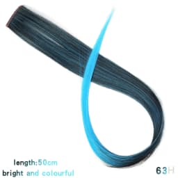 All Long Straight Color Hair Piece Hair Extensions Clip In Highlight Rainbow Hair Streak Pink Synthetic Hair Strands on Clips
