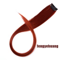 All Long Straight Color Hair Piece Hair Extensions Clip In Highlight Rainbow Hair Streak Pink Synthetic Hair Strands on Clips