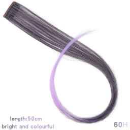 All Long Straight Color Hair Piece Hair Extensions Clip In Highlight Rainbow Hair Streak Pink Synthetic Hair Strands on Clips