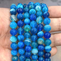 Natural Orange Stripe Onyx Agates Round Beads Diy Bracelet Necklace for Jewelry Making Accessories 15" Strand 4 6 8 10 12 14MM