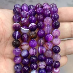 Natural Orange Stripe Onyx Agates Round Beads Diy Bracelet Necklace for Jewelry Making Accessories 15" Strand 4 6 8 10 12 14MM