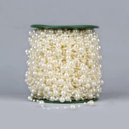 10m 3mm and 8mm Craft Square Imitation Pearl Beads Cotton Line Chain For DIY Wedding Party Decoration Party accessior