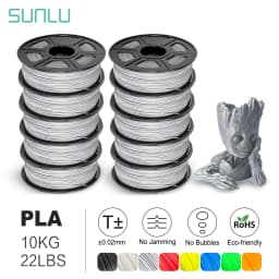 SUNLU 10KG 3D Filament PLA /PLA PLUS Filament 10kg 22 Lbs 1.75mm 3D Printer Filament Environmentally Friendly High Strength PLA
