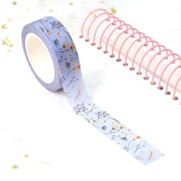 NEW Spring 1PC. 10M Decorative Light Blue Floral Washi Tape DIY Scrapbooking Planner Adhesive Masking Tape Kawaii Stationery