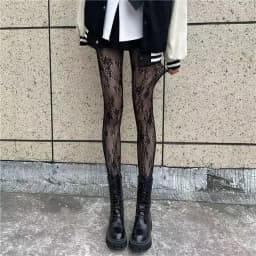 Classic Lolita Hollowed Out Lace Mesh Stockings Bottomed Pantyhose Women Sexy Japanese Girls Gothic Punk Retro Spider Web Tights